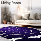 Flipping Bats Night Sky Rug