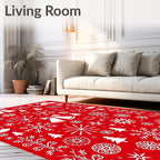 Festive Red White Holiday Icon Mix Rug