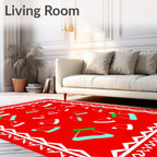 Red Christmas Santa Hat Scatter Rug