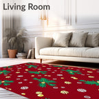 Red Green Gold Holiday Botanical Medley Rug