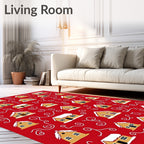 Festive Red Gingerbread House Collection Rug
