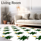 Christmas Tree Snowflakes Gold Star Rug