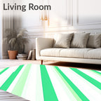 Fresh Green Diagonal Stripe Rug