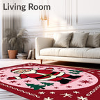 Cute Santa Claus with Trees and Snowflakes Rug