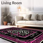 Bold Pink Horse Abstract Frame Rug