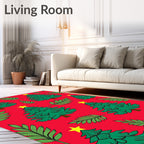 Christmas Trees with Yellow Stars Rug