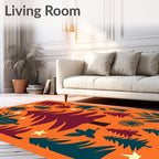 Abstract Evergreen Forest Starry Night Rug