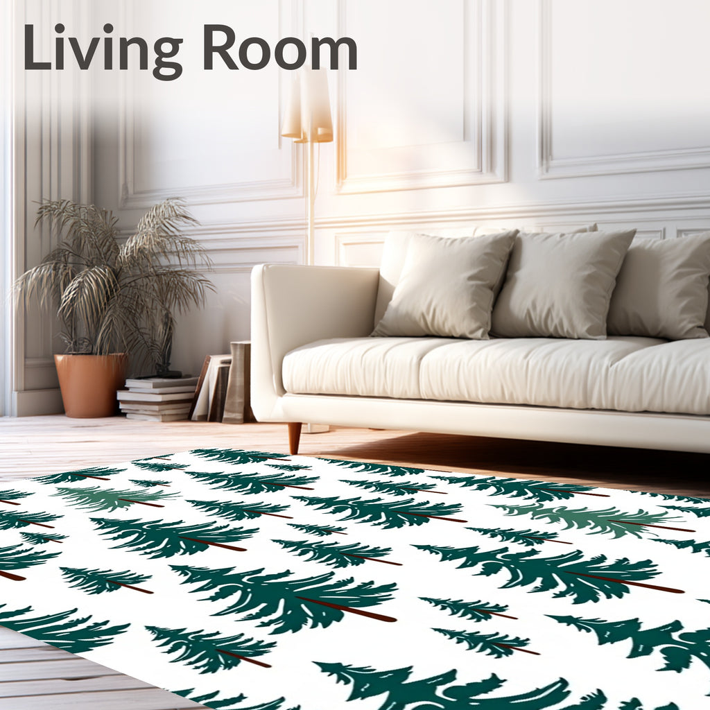 Deep Green Pine Forest Repeat Rug