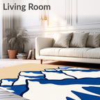 Bold Blue Snow Capped Mountain Peaks Rug