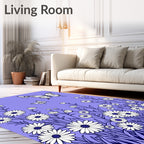 Whimsical Butterflies and Daisies Meadow Rug