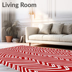 Bold Red Jagged Stripe Rug
