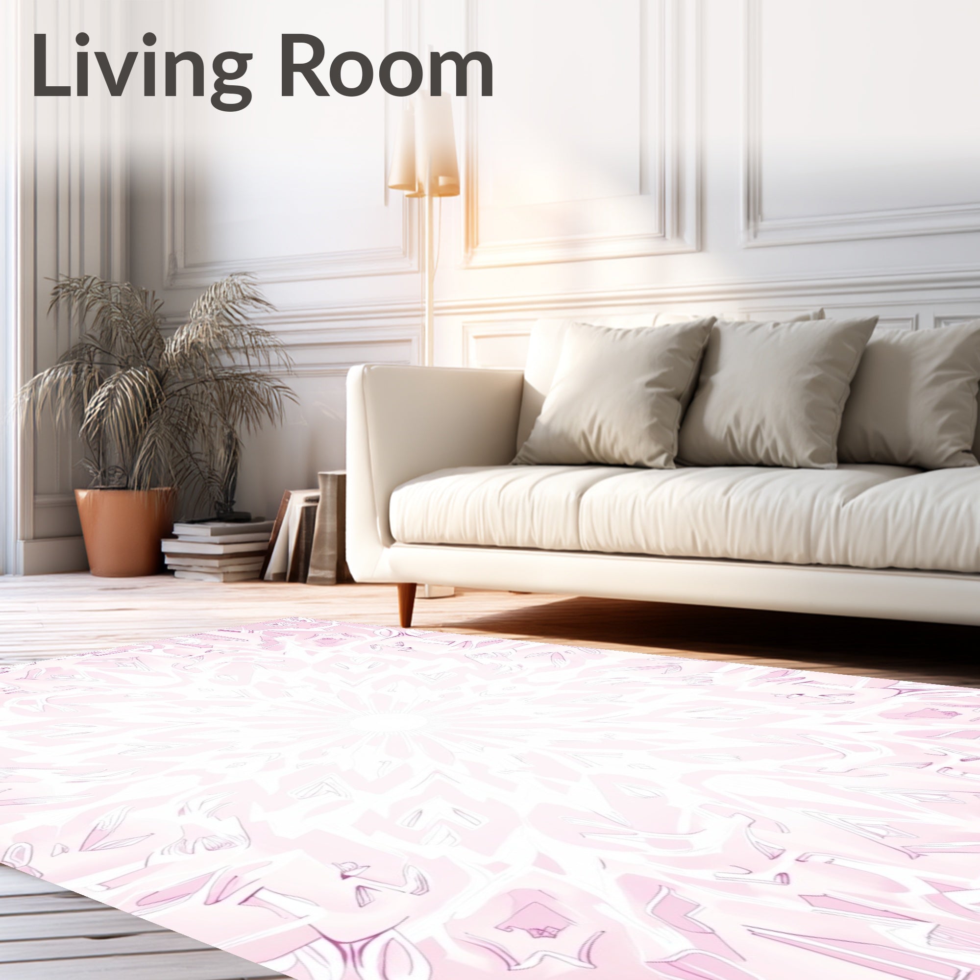 Soft Rose Mandala Bloom Rug