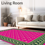 Vibrant Pink Floral Net Rug