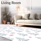 Whimsical Winter Snow Cute Trees Rug
