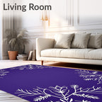 Amethyst White Botanical Corner Accent Rug