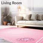 Gradient Pink Ornate Corner Medallion Rug