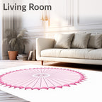 Pink Petal Radiating Mandala Rug