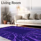 Purple Abstract Organic Branches Rug