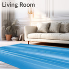 Bright Blue White Abstract Linear Rug