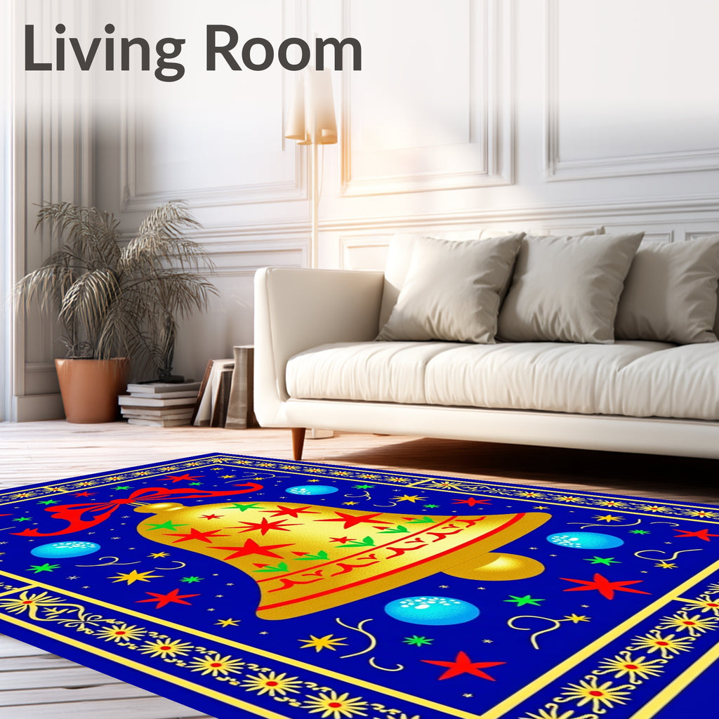 Golden Bell Festive Holiday Stars Rug