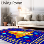 Golden Bell Festive Holiday Stars Rug