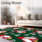 Festive Red Gnome Snowflake Forest Friends Rug