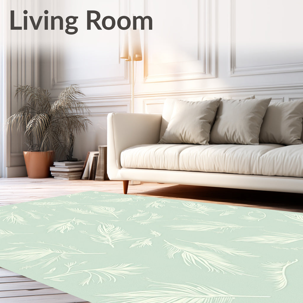 Seafoam Feather Field Rug