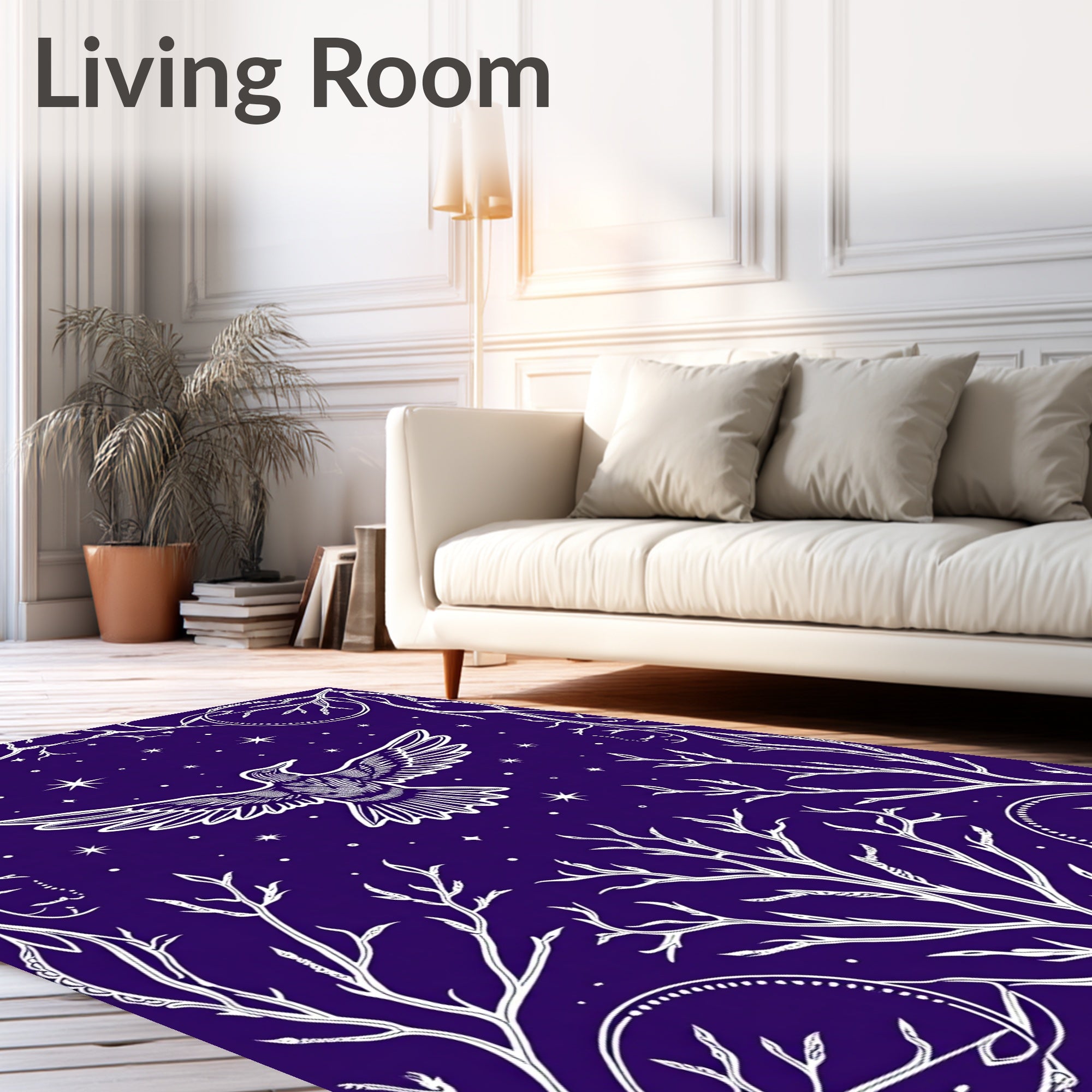 Midnight Raven Celestial Branches Rug