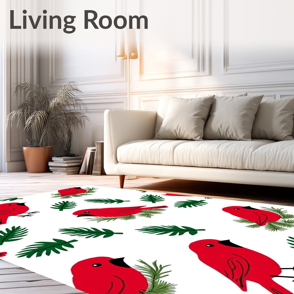 Red Cardinal Branch Repeat Rug