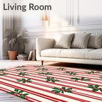 Red Green Holly Stripe Accent Rug