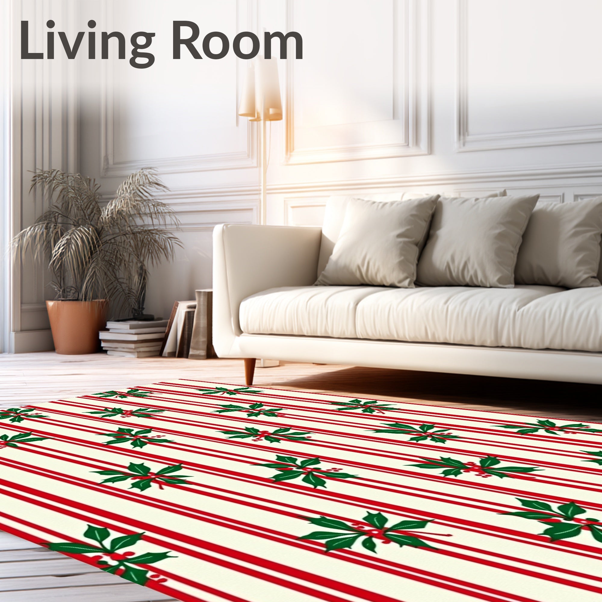 Red Green Holly Stripe Accent Rug