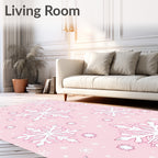 Pink Snowflake Winter Wonderland Rug