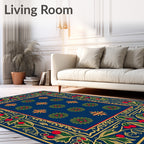 Royal Blue Garden Medallion Rug