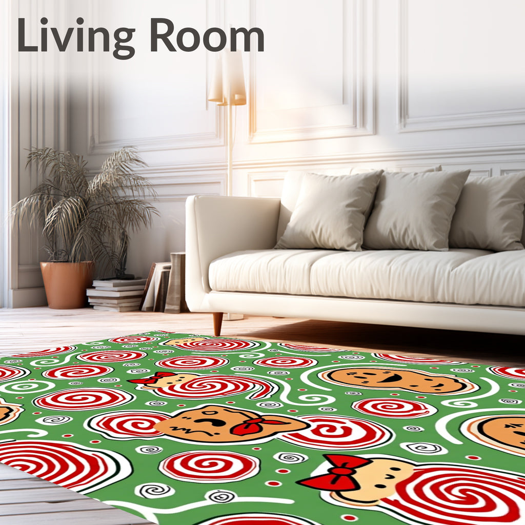 Christmas Gingerbread Candy Sweet Fun Rug
