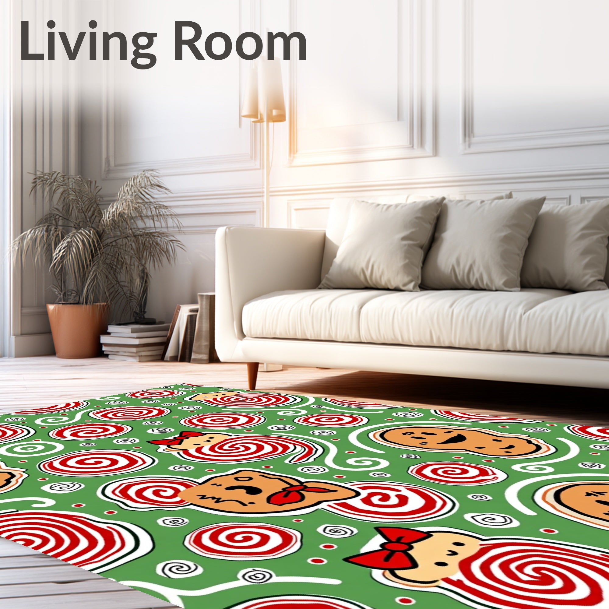 Christmas Gingerbread Candy Sweet Fun Rug