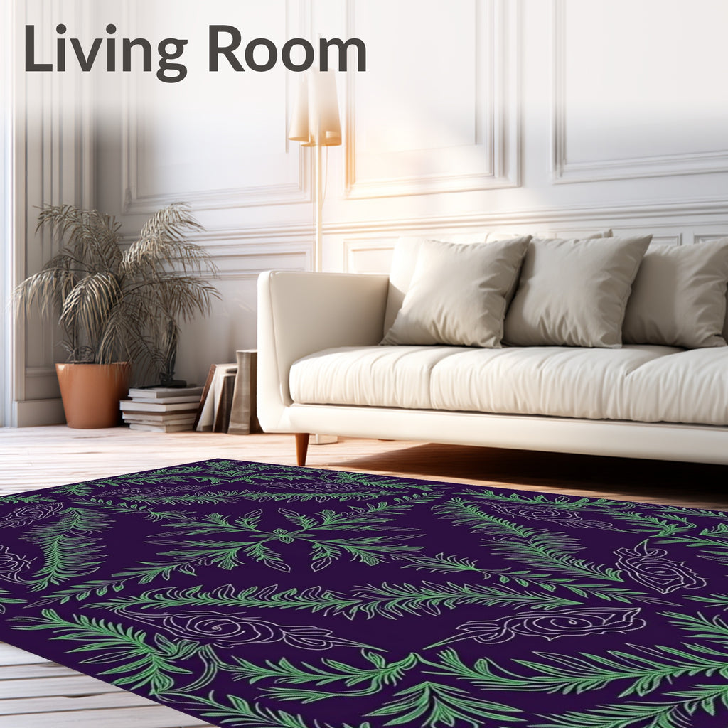 Emerald Fern Floral Medallion Rug
