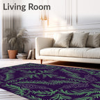 Emerald Fern Floral Medallion Rug