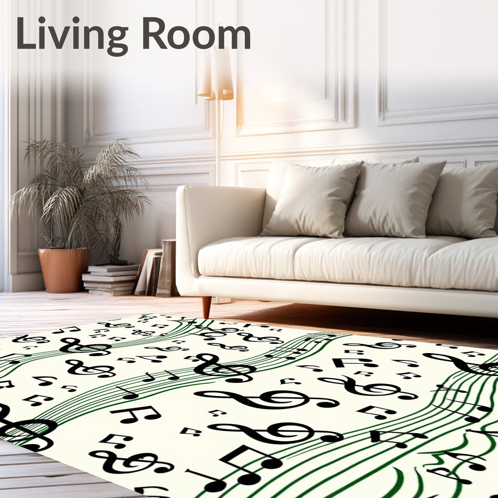 Musical Notes Treble Clef Staff Rug