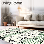 Musical Notes Treble Clef Staff Rug