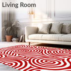Bold Red Swirling Lines Rug