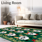 Whimsical Fox Faces Festive Bow Tie Rug