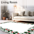 Emerald Green Holly Berry Garland Rug
