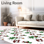 Whimsical Red Green Character Flourish Rug