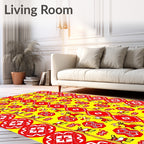 Red Deer Yellow Geometric Medallion Rug