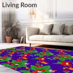 Vibrant Red Berry Holiday Cluster Rug