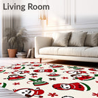 Playful Red Christmas Character Scatter Rug