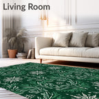 Emerald Green Floral Laurel Wreath Rug