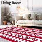 Crimson Swirl Stripe Vertical Rug
