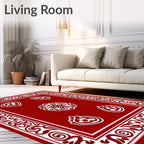 Crimson Red Classic Floral Medallion Rug