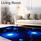 Cosmic Blue Nebula Swirls Rug
